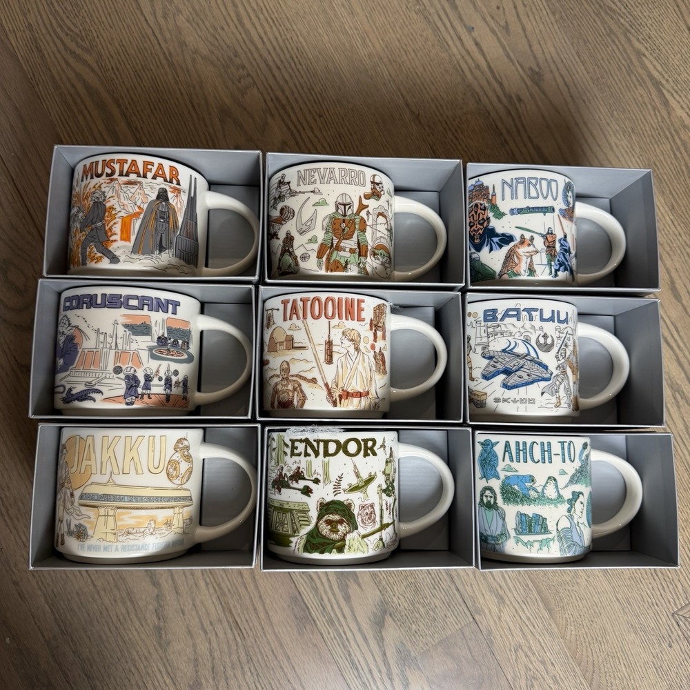 Star Wars Starbucks Disney Been There Series Mug Set of 9 Dead Stock New in Box